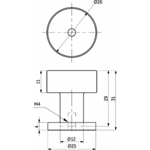 Мебельная ручка FISHKA черный матовый