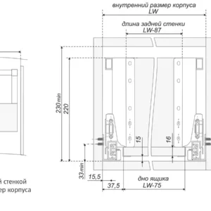 Прямоугольный рейлинг наполнения SBR07/GR/1200