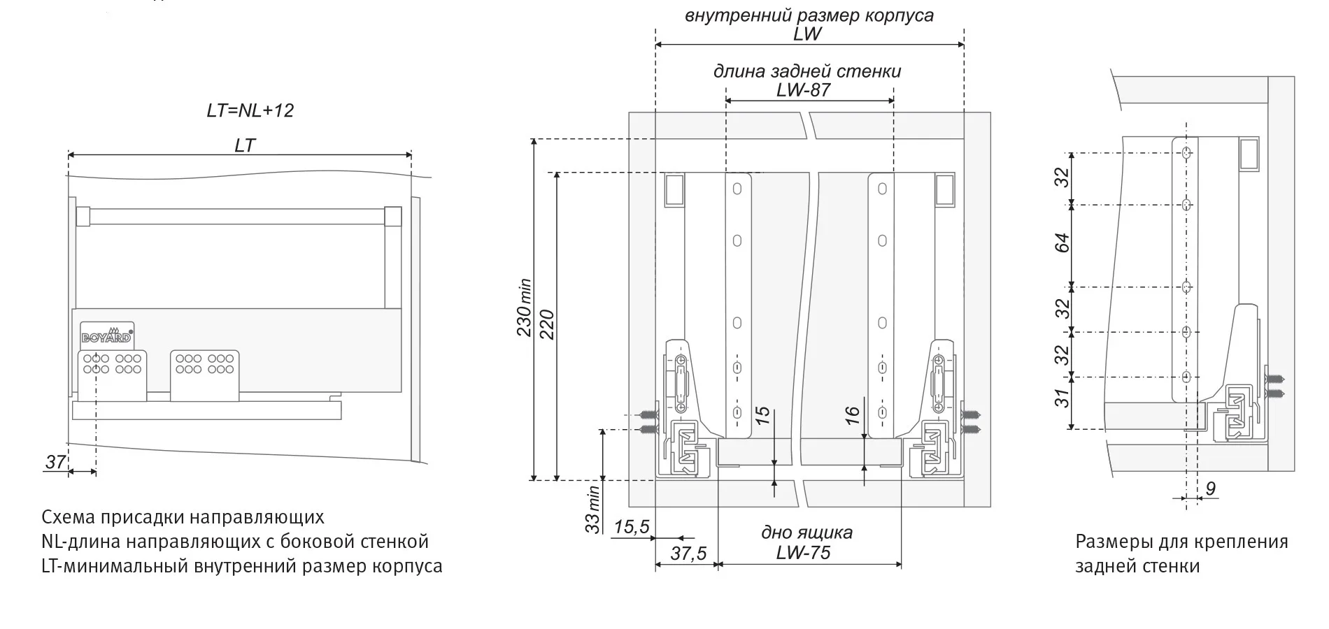 Прямоугольный рейлинг наполнения SBR07/GR/1200
