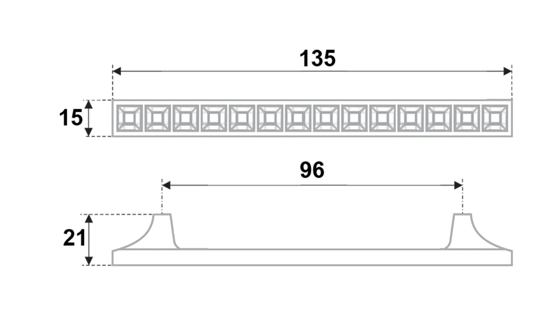 Мебельная ручка CRYSTAL RS420CP/CrBl.4/96