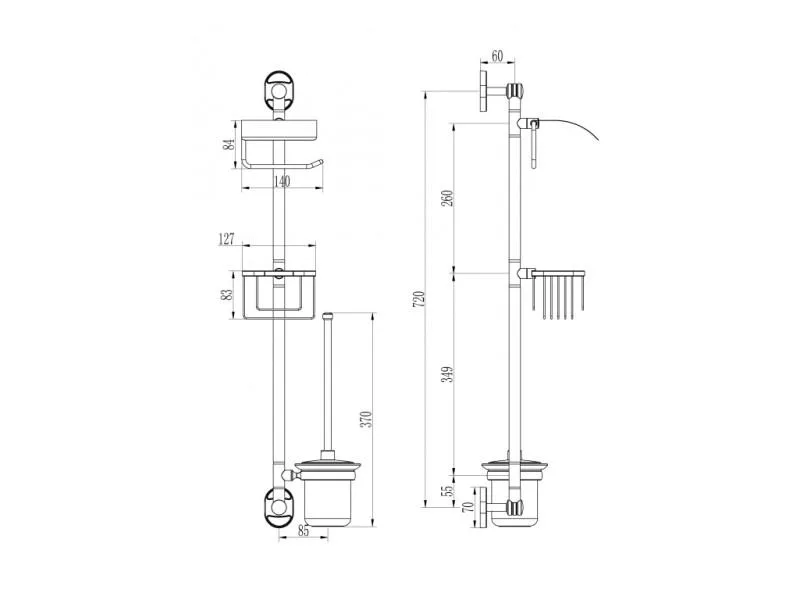 Ёршик стойка Ledeme L1926 крупным планом увеличенное изображение ёршика стойки Ledeme L1926