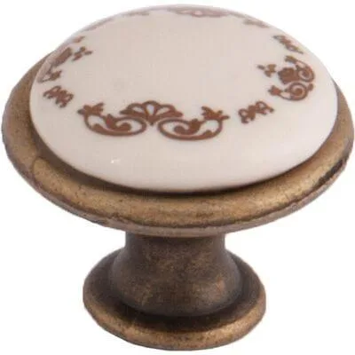 изображение мебельной ручки GP19 золотого цвета с керамической вставкой