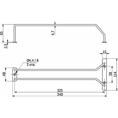 Деталь держателя бокалов однорядного. Крупный план держателя бокалов