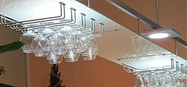 Держатель бокалов четырехрядный хром