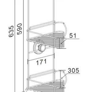 Полка для ванной Ledeme L3728-3 на присосках