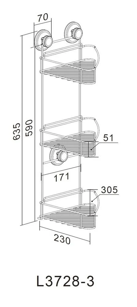 Полка для ванной Ledeme L3728-3 на присосках