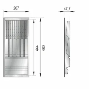 Блок для ножей BLӦKI PC15/GRPH/206x480