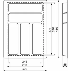 Лоток вкладыш для столовых приборов 400 BASIC 320*430 белый