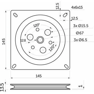 Поворотная площадка для полки LEMAX 152*152 Поворотная площадка для полки LEMAX 152*152