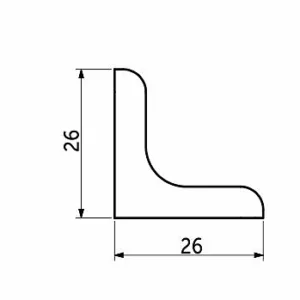 Уголок с металлической основой и пластиковой крышкой белый