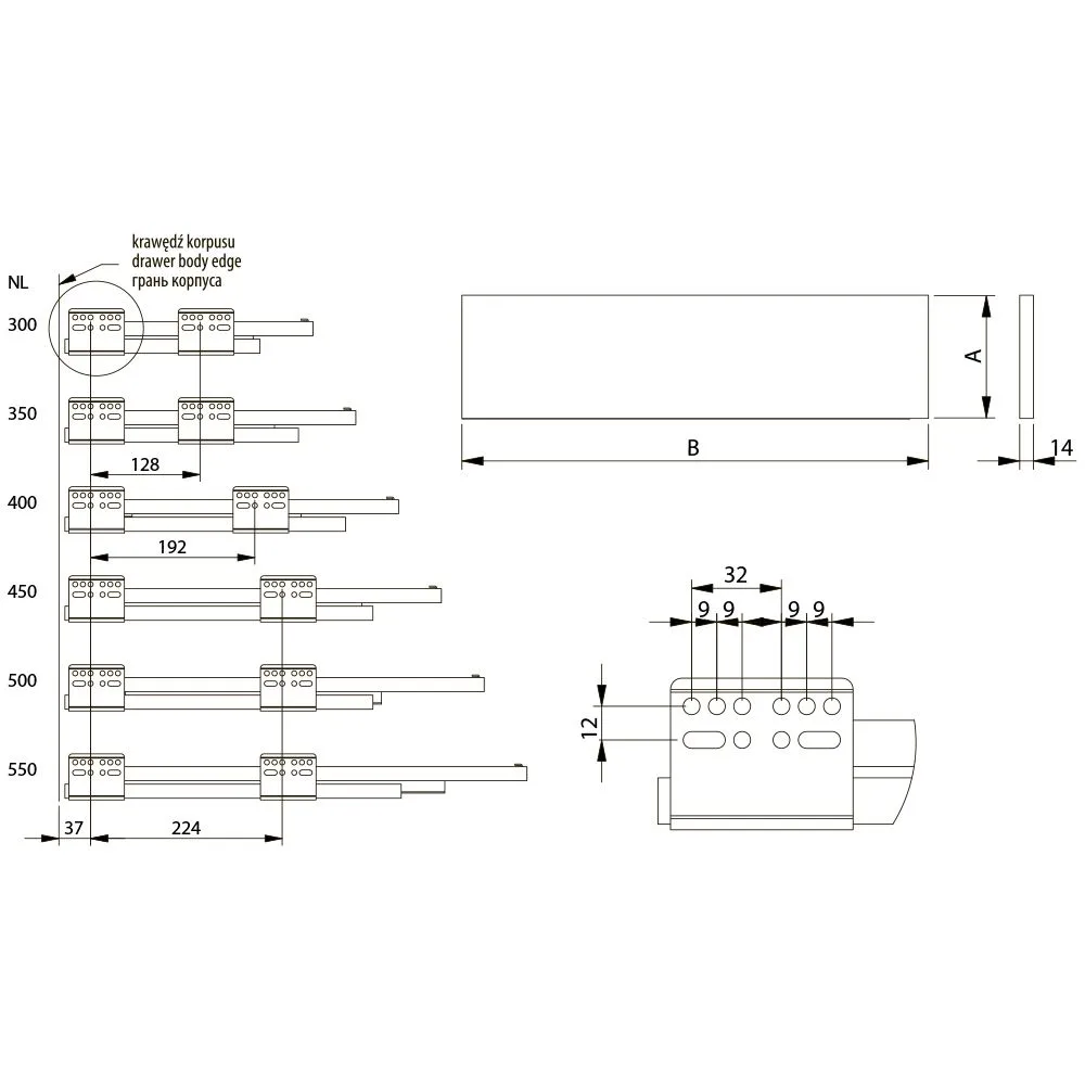 Выдвижной ящик GTV AXIS PRO H-167 высокий белый (450)