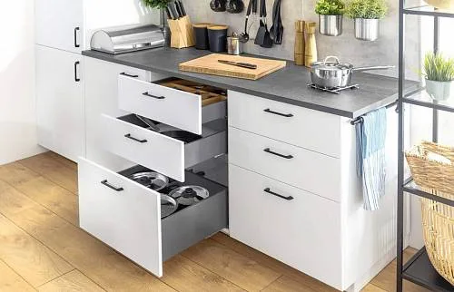 Выдвижной ящик GTV AXIS PRO H-199 с доводчиком очень высокий антрацит (450)