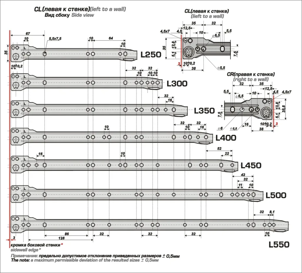 Направляющая роликовая белая (300)