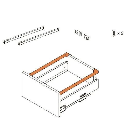 Релинг для выдвижных ящиков GTV AXIS PRO белый (500)