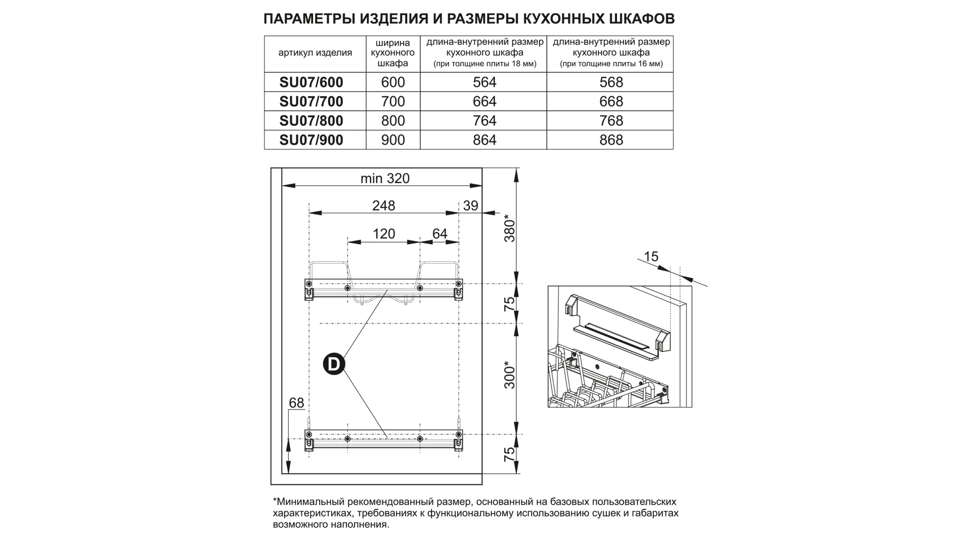 Сушка для посуды PANDORA SU07/900
