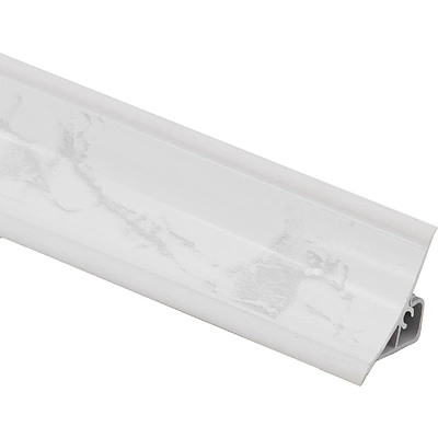 Кухонный плинтус мрамор леванто 3 метра. Изображение кухонного плинтуса белого цвета