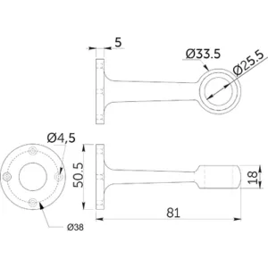 994 Держатель дистанционный проходной трубы д.25 ТН-82-25 черный