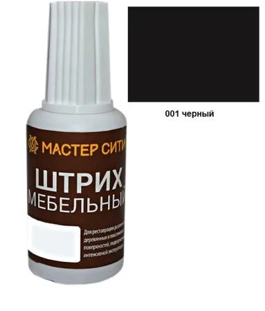 Штрих мебельный чёрный 001 изображение чёрного мебельного штриха на деревянной поверхности|