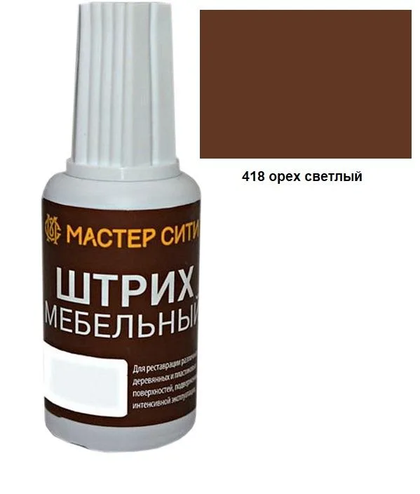 Штрих мебельный орех светлый 418 от МАСТЕР СИТИ. Изображение штриха мебельного ореха светлого 418