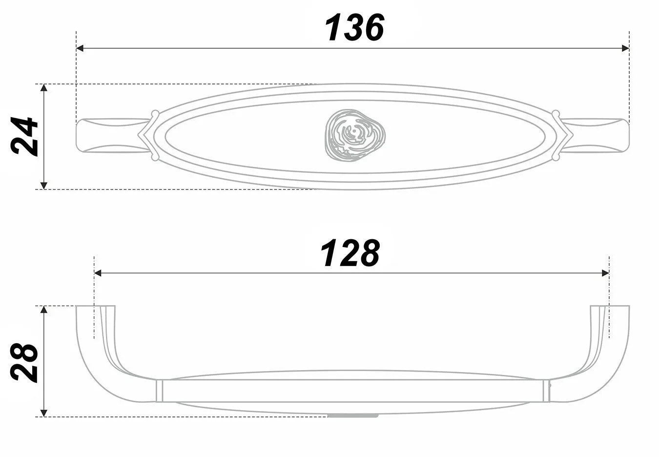 Мебельная ручка MARTA RS111GP.4/128/W