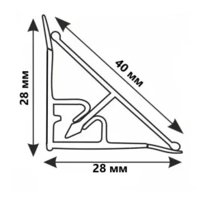 Плинтус алюминиевый ПЛАТО-Ч 3 метра черный