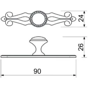 Мебельная ручка DGG36 + DSD36 AB античная бронза