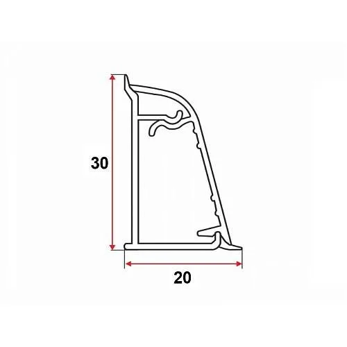 Плинтус алюминиевый РИО овальный 3 метра черный