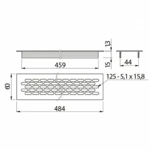 Решетка вентиляционная 480*60 мм (Белый)