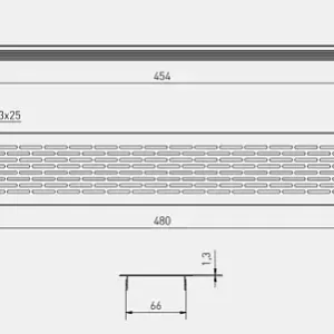 Решетка вентиляционная 480*80 мм (Алюминий)