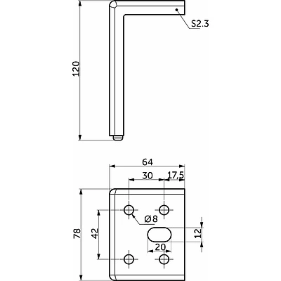 Опора WALL Н-120 хром матовый