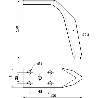 Опора HARMONY Н-130 хром матовый