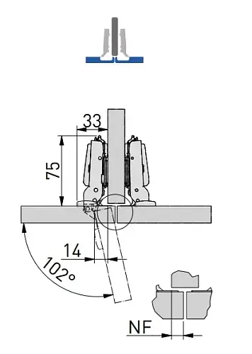 Петля GTV SILENTO PRO с доводчиком полунакладная c эксцентриковой регулировкой без еврошурупа c 3D регулировкой CLIPON ЧЕРНАЯ