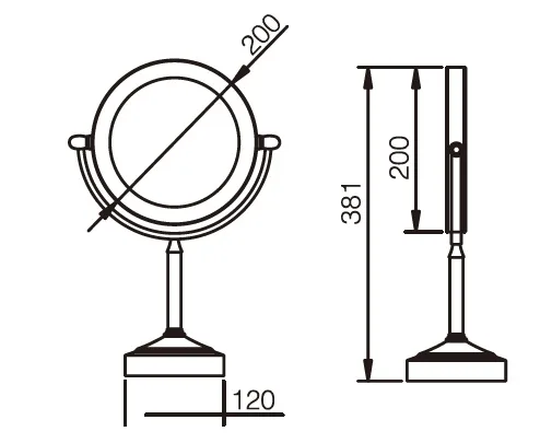 Зеркало увеличительное настольное с LED подсветкой 3-х кратное увеличение Ledeme L6708D