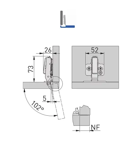 Петля GTV SILENTO PRO накладная без пружины без еврошурупа с 3D регулировкой CLIPON