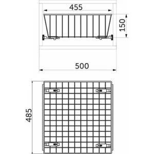 Выдвижная корзина для белья белая (500 мм)