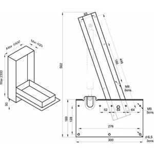 Механизм для трансформации шкаф-кровати №582 ОЗМФ (комплект: правый, левый) без газ-лифтов, без стопора
