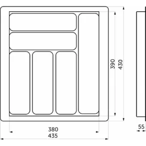 Лоток вкладыш для столовых приборов 500 BASIC 435*430 белый