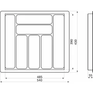 Лоток вкладыш для столовых приборов 600 BASIC 540*430*55 (белый)