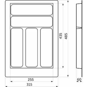 Лоток вкладыш для столовых приборов 400 BASIC 315*485 белый
