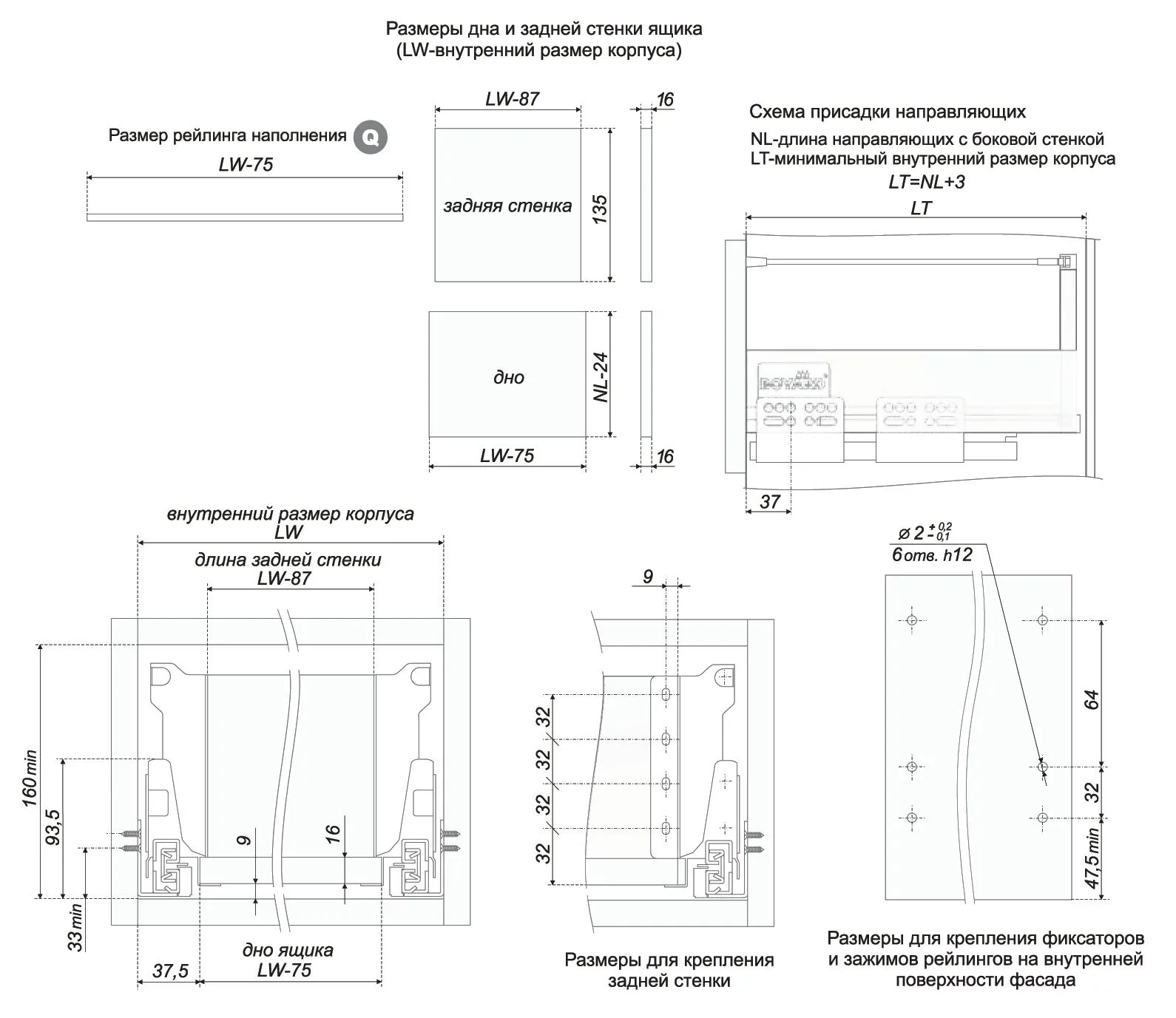 Рейлинг наполнения SBR02/W/1100