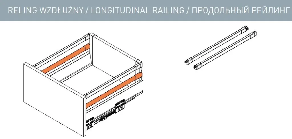 Комплект продольных рейлингов для системы MB PRO антрацит (350)