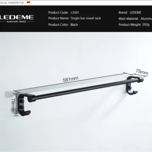Держатель для полотенец Ledeme L5501 черный