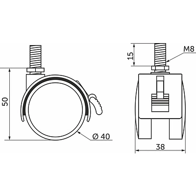 Деталь мебельного колеса Крупный план мебельного колеса|