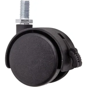 Мебельное колесо д.40 с резьбой М8 со стопом