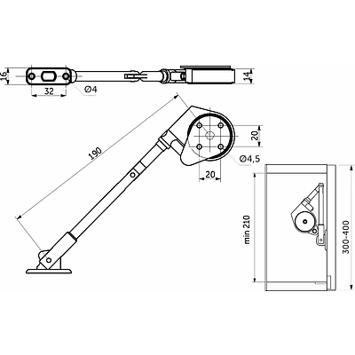 Подъемный механизм барный нижний AKS SMART LIFT белый