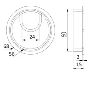 Пропуск для кабеля GTV д.60 металл черный