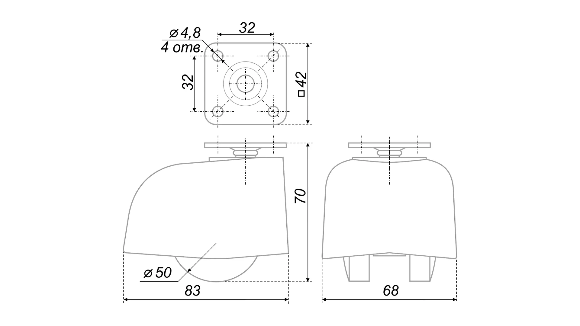 Мебельная опора N112BL/BL.3