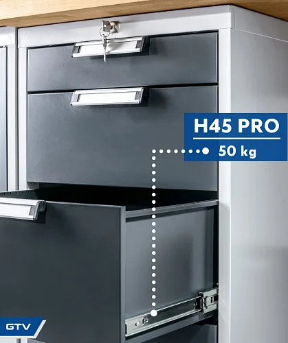 Направляющая шариковая полного выдвижения 50кг GTV PRO H-45 (400)