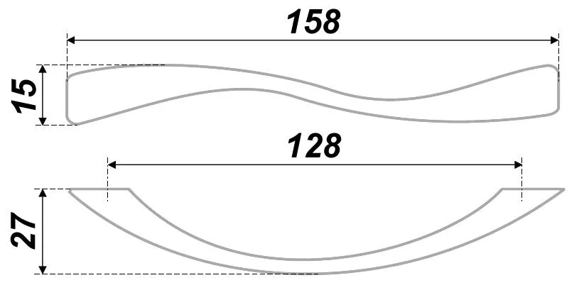 Мебельная ручка RS832GP.3/128