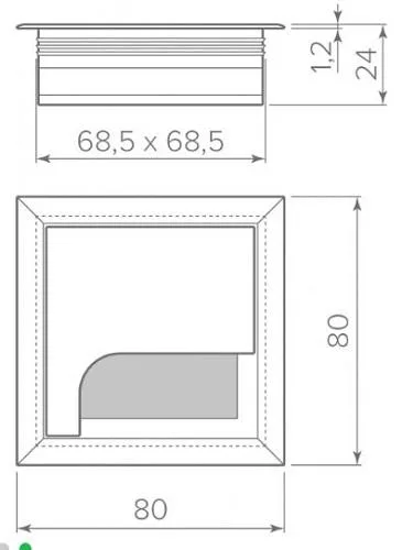 Чёрный пропуск для кабеля 80x80. Чёрный пропуск для кабеля размером 80x80